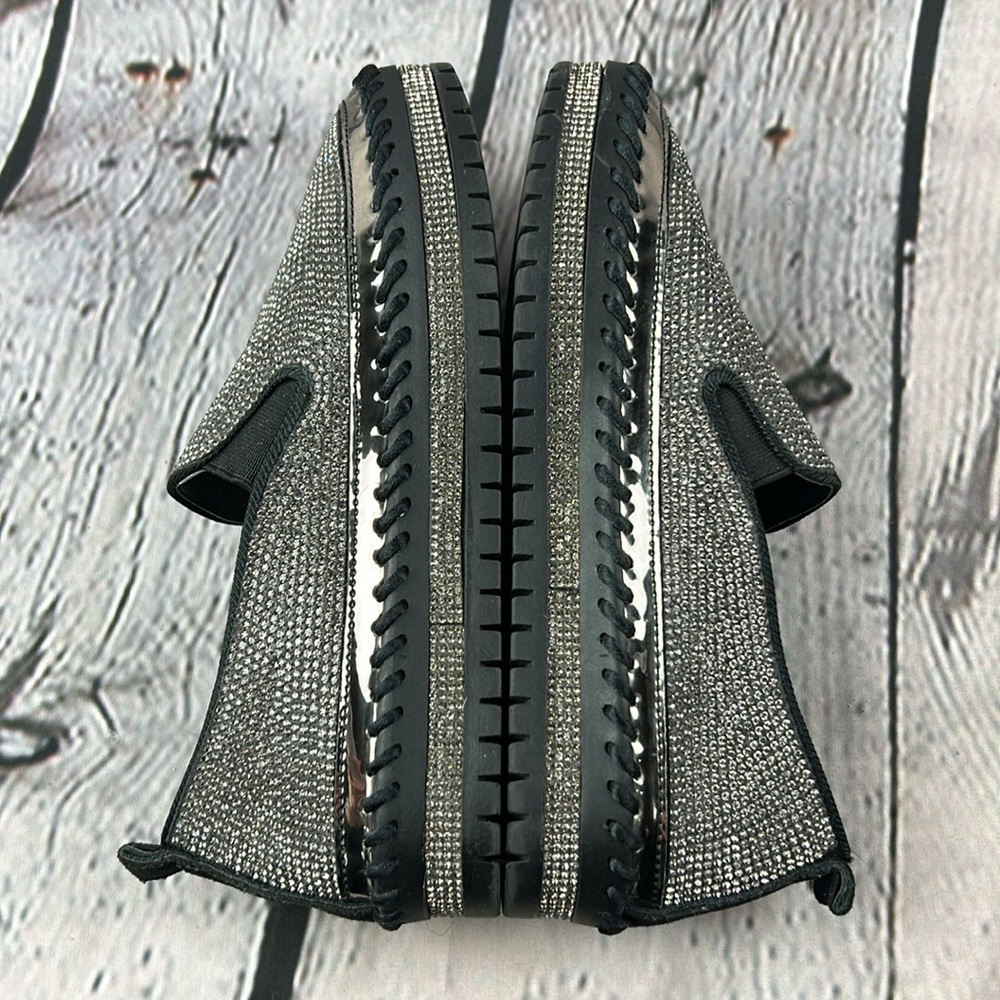 MUGUAN COMPANY - 1997 Black Silver Jeweled Slip On Flats - Picture 17 of 17